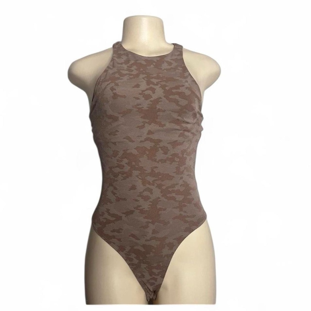 Taupe Camo High Neck Bodysuit